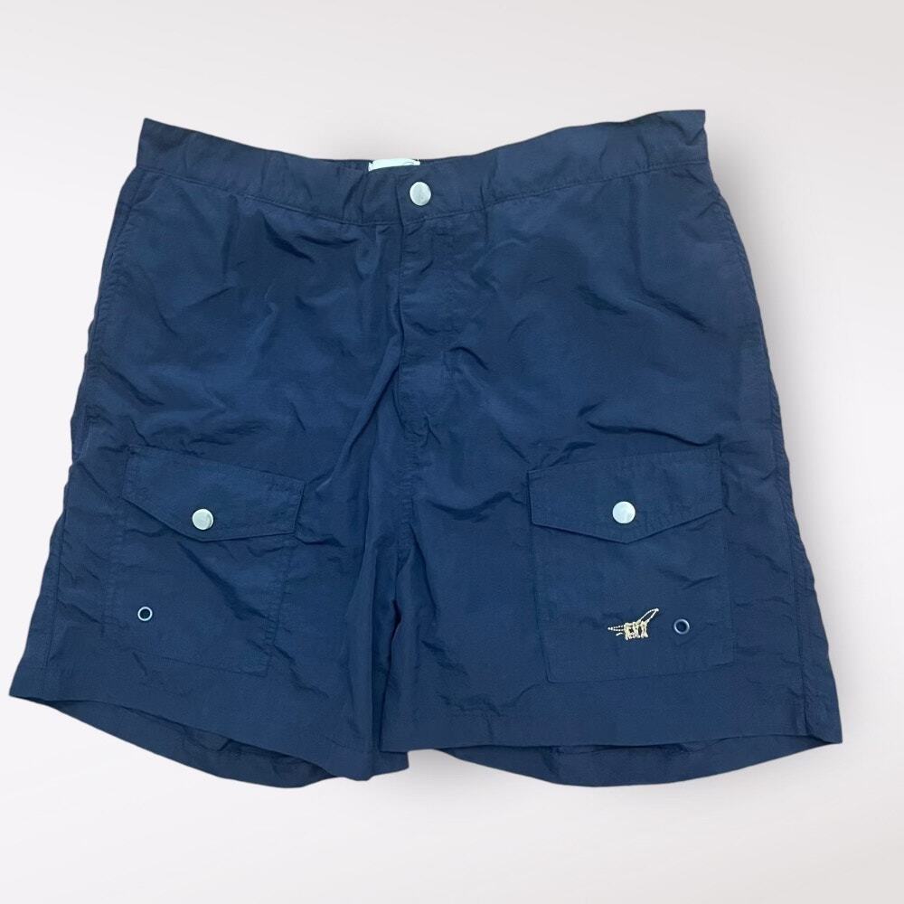 Henry Cotton’s Button Closure‎ Swim Trunks Mens Size Large Navy Swimwear